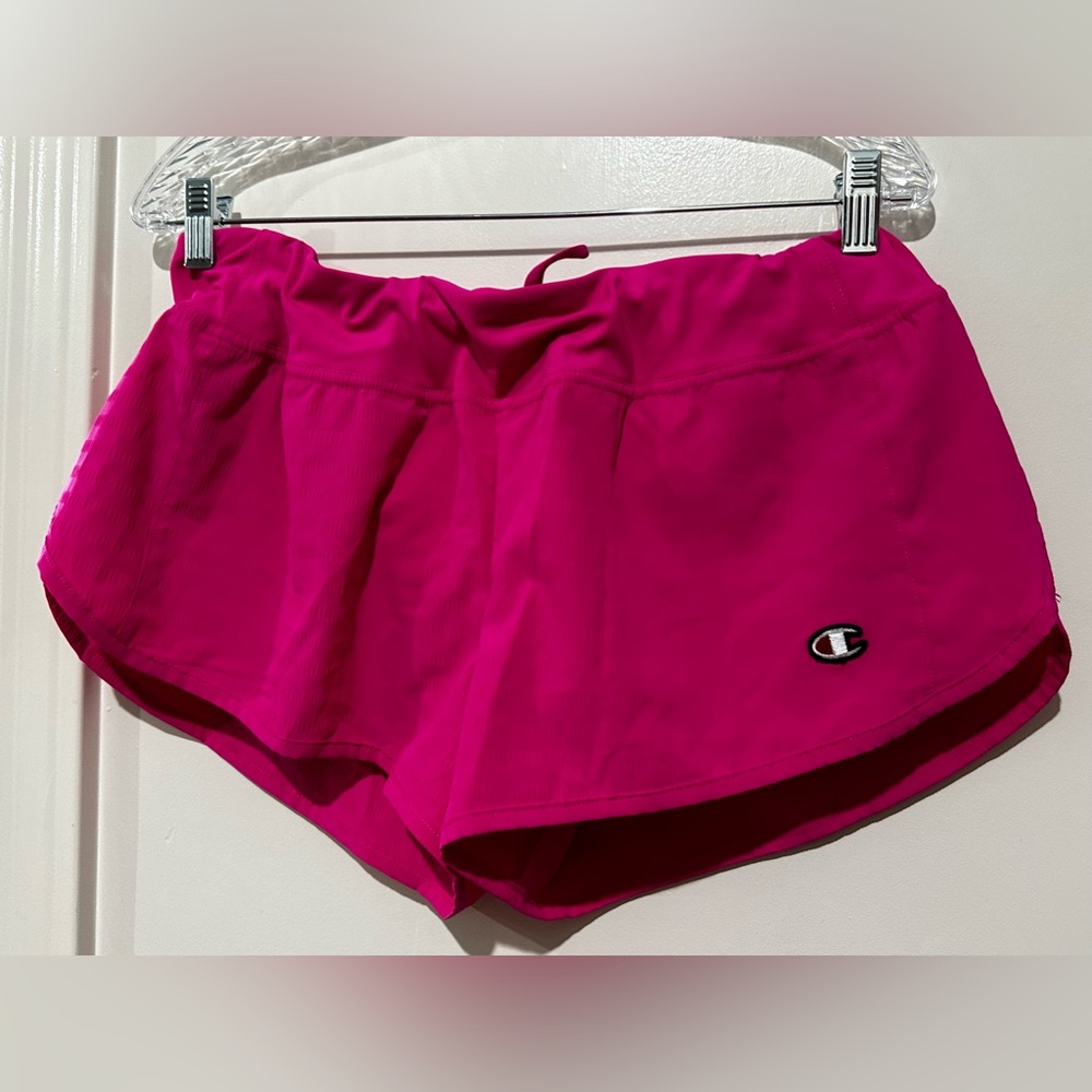 Women’s LG Champion Sport, Moisture Wicking, Pink Lined Lightweight Gym Shorts